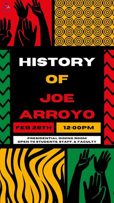 Joe Arroyo event graphic. 
